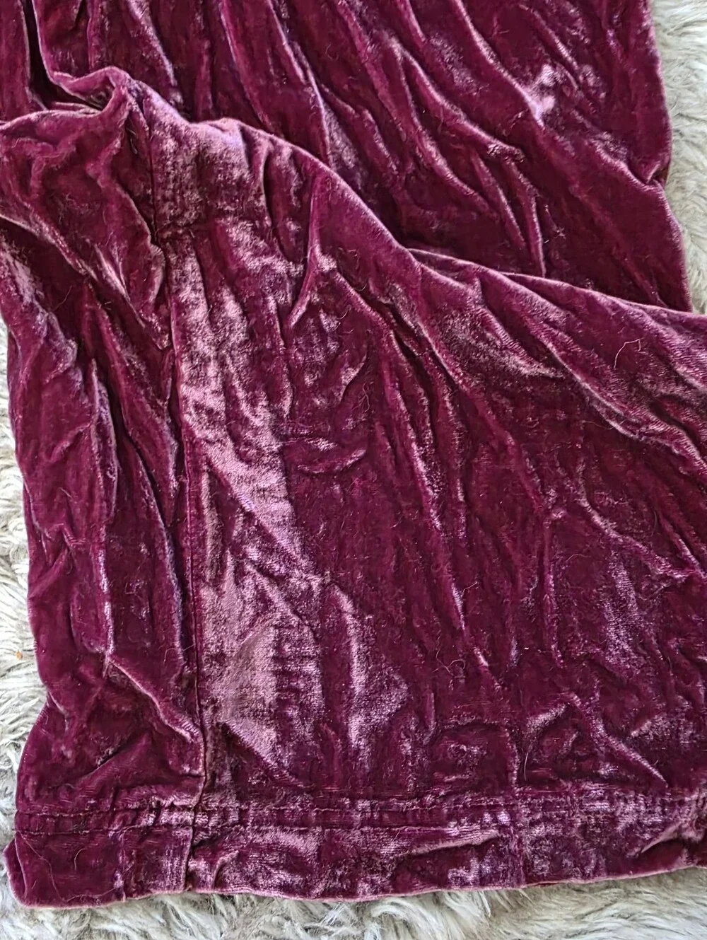 Free People Weekender Velvet Overalls In Red Wine Women's Size XL